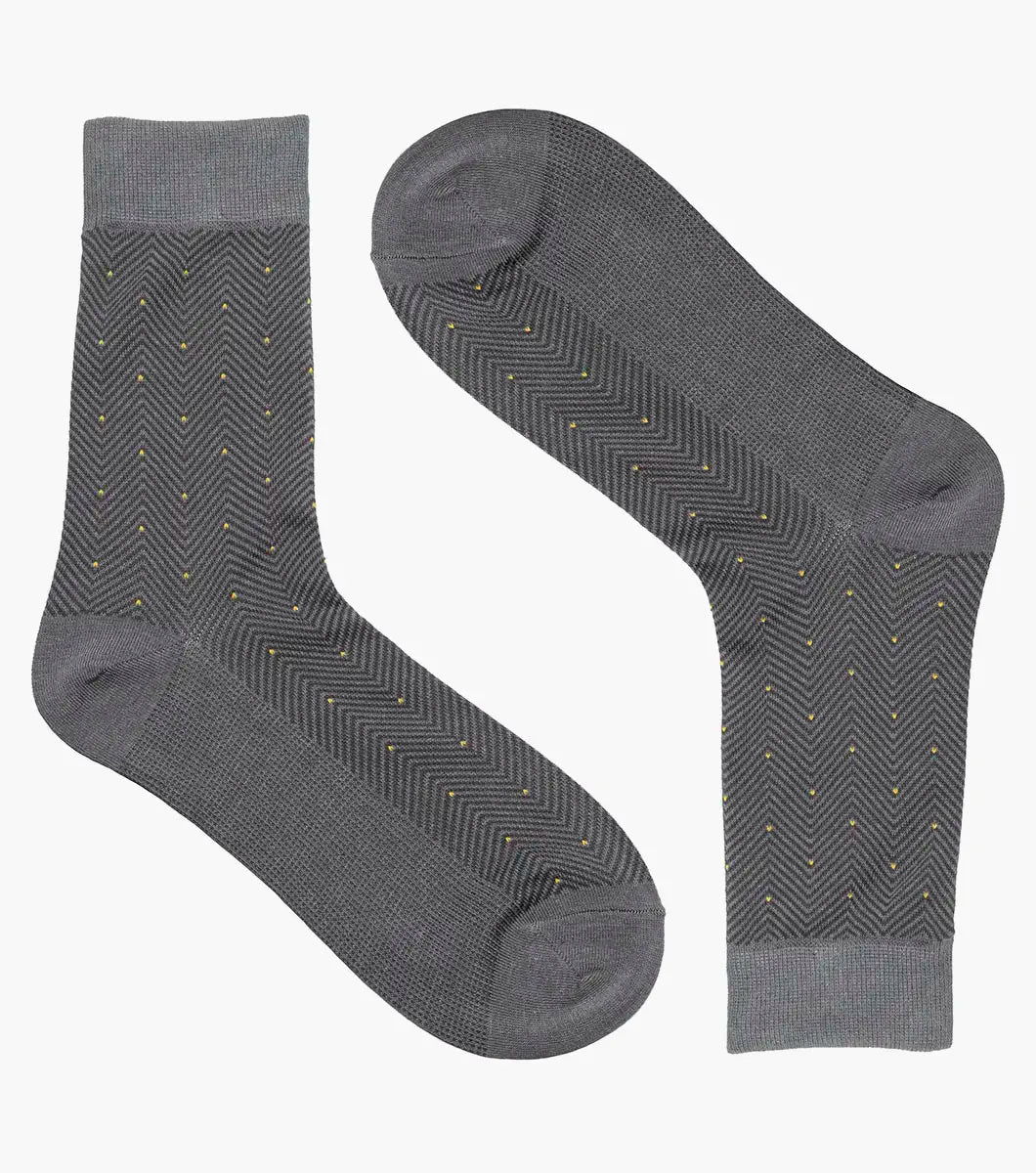 Florsheim Herringbone Dot Mens Crew Dress Socks