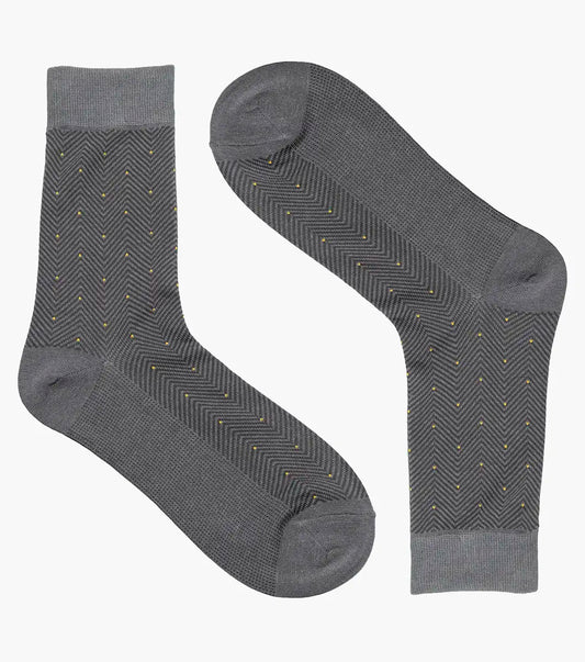Florsheim Herringbone Dot Mens Crew Dress Socks