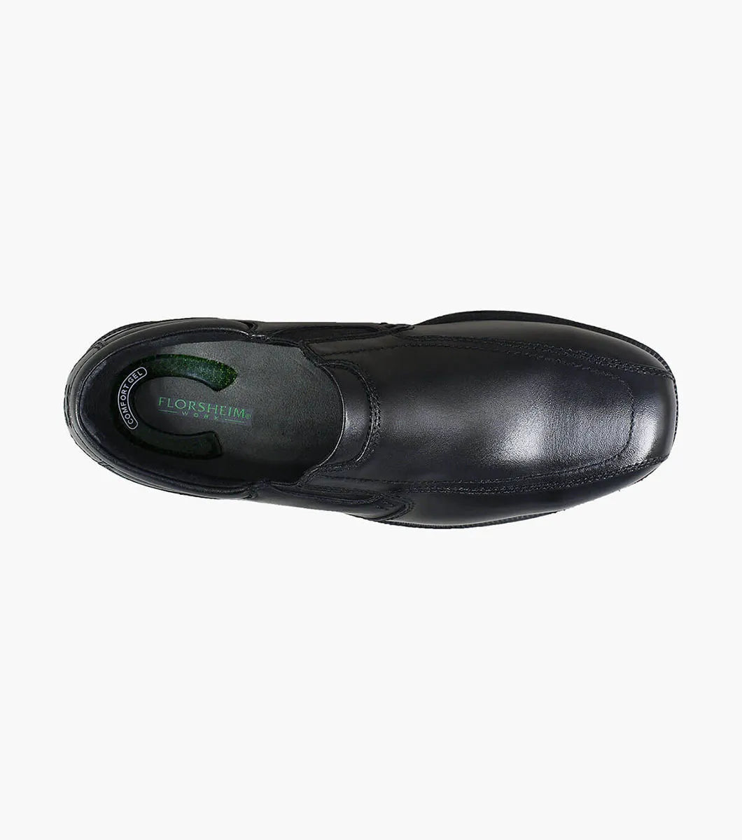 Florsheim Coronis Work Steel Toe Black Bike Toe Slip On