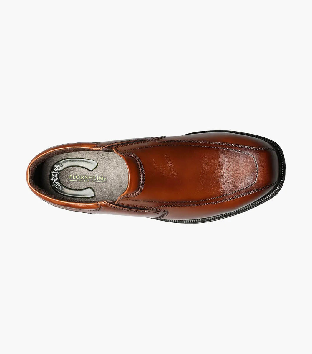 Florsheim Coronis Work Steel Toe Brown Bike Toe Slip On