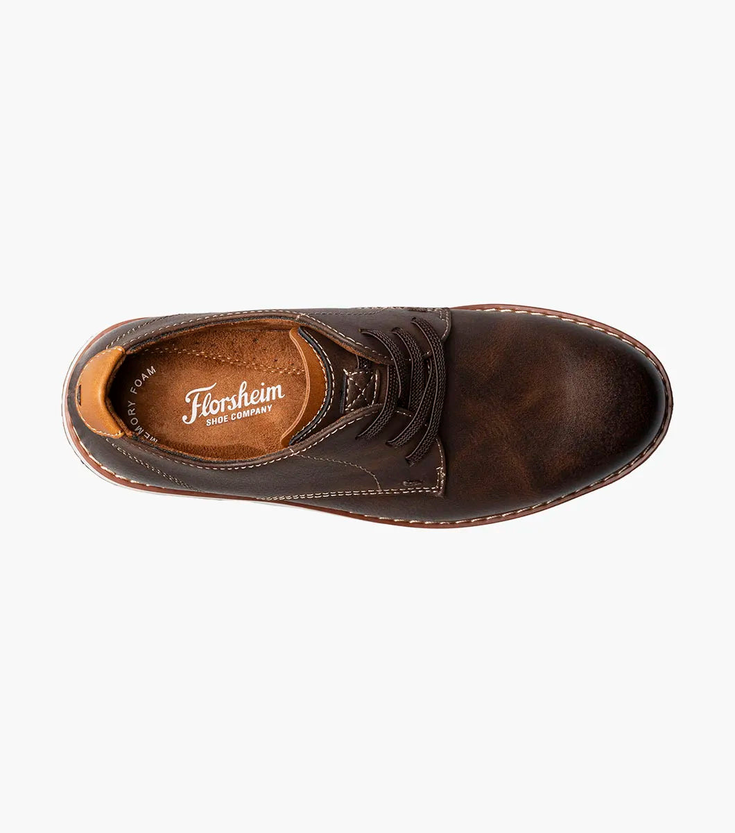 Florsheim Vibe Jr. Boys Elastic Lace Plain Toe Oxford