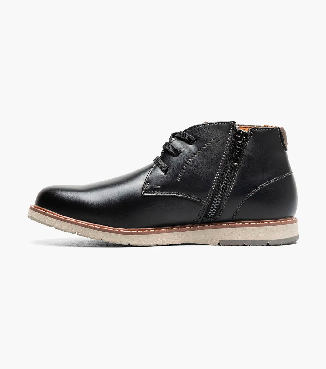 Florsheim Vibe Jr. Boys Elastic Lace Plain Toe Chukka Boot