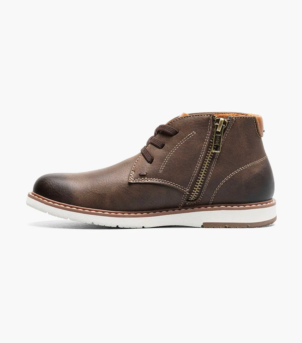 Florsheim Vibe Jr. Boys Elastic Lace Plain Toe Chukka Boot