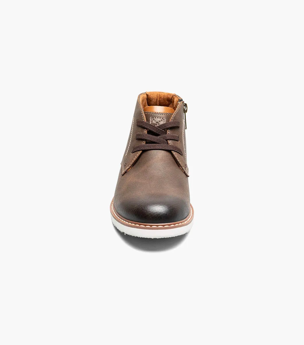 Florsheim Vibe Jr. Boys Elastic Lace Plain Toe Chukka Boot