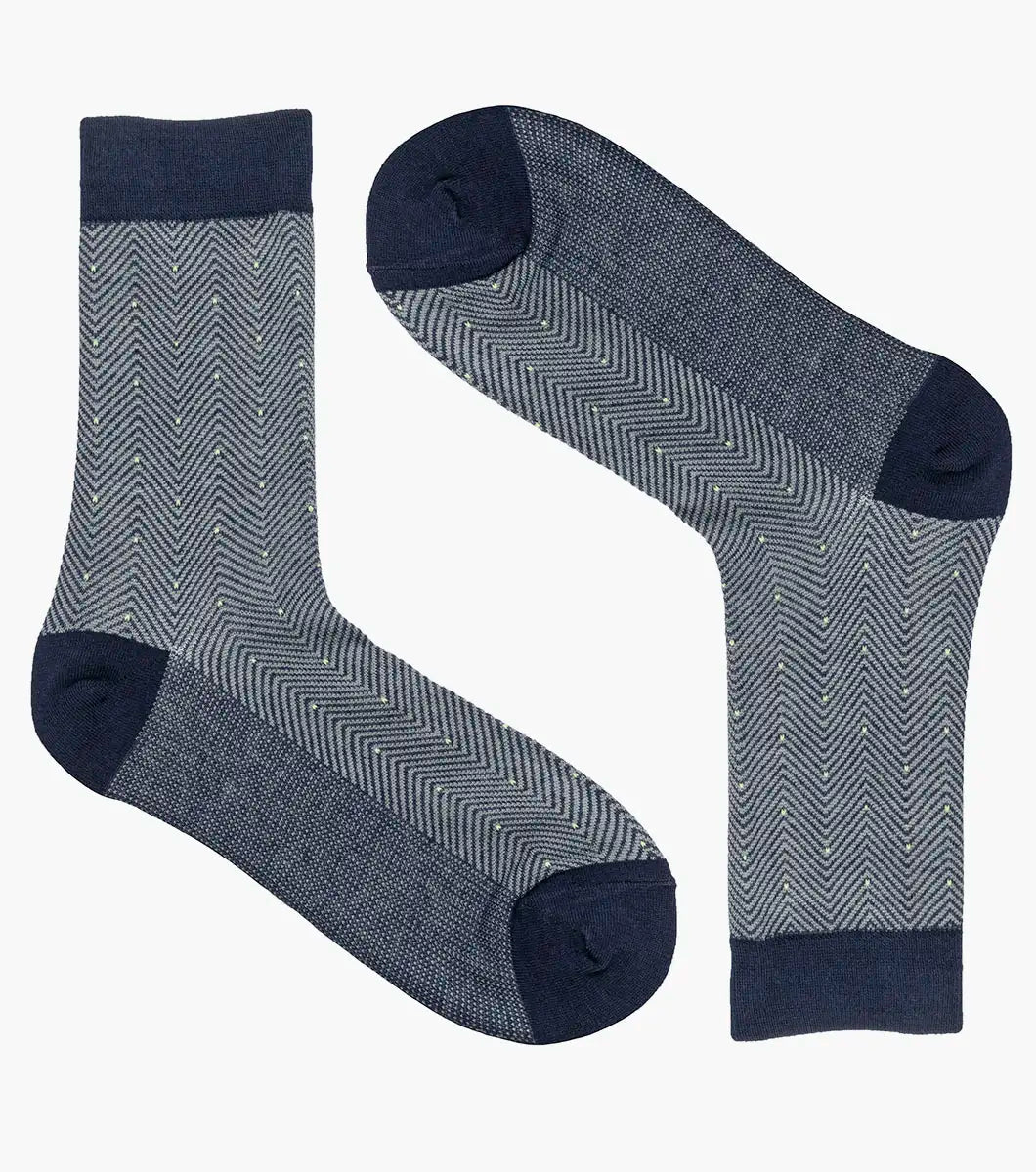 Florsheim Herringbone Dot Mens Crew Dress Socks