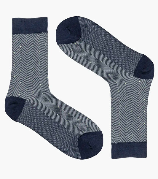 Florsheim Herringbone Dot Mens Crew Dress Socks
