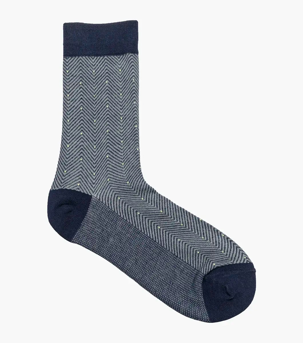 Florsheim Herringbone Dot Mens Crew Dress Socks