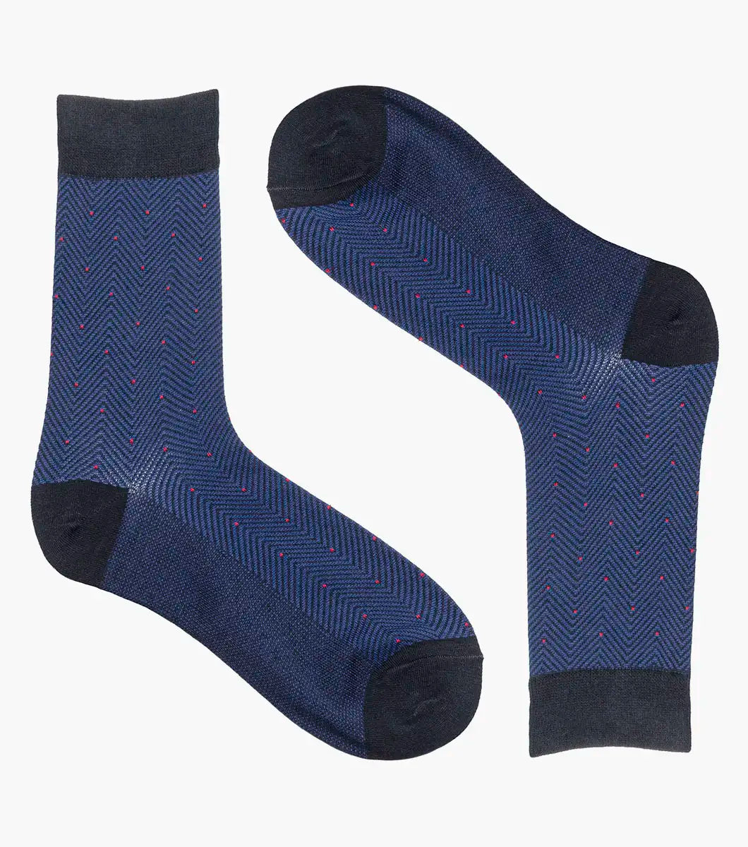 Florsheim Herringbone Dot Mens Crew Dress Socks
