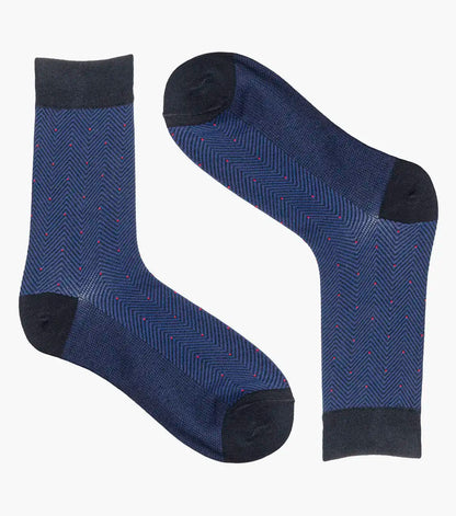 Florsheim Herringbone Dot Mens Crew Dress Socks