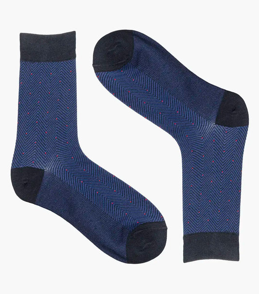Florsheim Herringbone Dot Mens Crew Dress Socks
