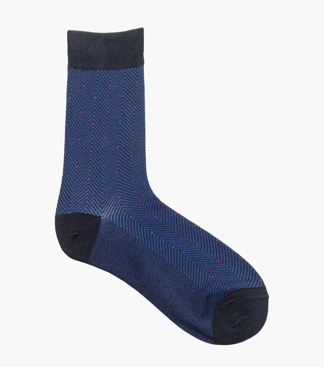 Florsheim Herringbone Dot Mens Crew Dress Socks